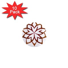 Abstract Shape Outline Floral Gold 1  Mini Magnet (10 Pack)  by Nexatart