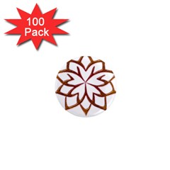 Abstract Shape Outline Floral Gold 1  Mini Magnets (100 Pack)  by Nexatart