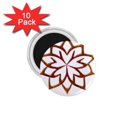 Abstract Shape Outline Floral Gold 1 75  Magnets (10 Pack)  by Nexatart