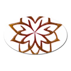 Abstract Shape Outline Floral Gold Oval Magnet by Nexatart