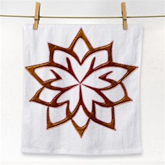 Abstract Shape Outline Floral Gold Face Towel by Nexatart