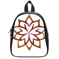 Abstract Shape Outline Floral Gold School Bags (small)  by Nexatart