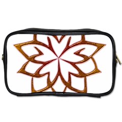 Abstract Shape Outline Floral Gold Toiletries Bags 2-side by Nexatart