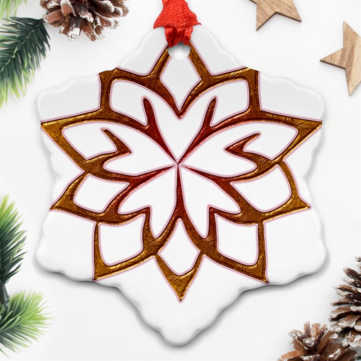 Abstract Shape Outline Floral Gold Ornament (Snowflake)