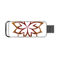 Abstract Shape Outline Floral Gold Portable Usb Flash (two Sides) by Nexatart