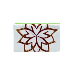 Abstract Shape Outline Floral Gold Cosmetic Bag (xs) by Nexatart