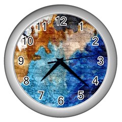 Painted Texture              Wall Clock (silver) by LalyLauraFLM