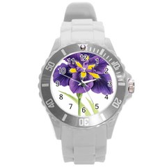 Lily Flower Plant Blossom Bloom Round Plastic Sport Watch (l) by Nexatart