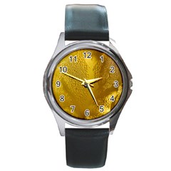 Beer Beverage Glass Yellow Cup Round Metal Watch by Nexatart