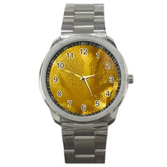 Beer Beverage Glass Yellow Cup Sport Metal Watch by Nexatart