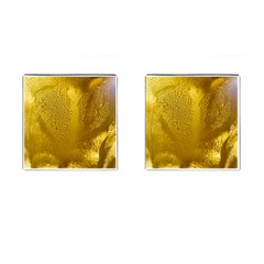 Beer Beverage Glass Yellow Cup Cufflinks (square) by Nexatart