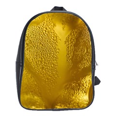 Beer Beverage Glass Yellow Cup School Bags(large)  by Nexatart