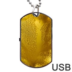 Beer Beverage Glass Yellow Cup Dog Tag Usb Flash (two Sides) by Nexatart