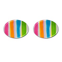 Watercolors Stripes             Cufflinks (oval) by LalyLauraFLM