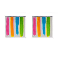 Watercolors Stripes             Cufflinks (square) by LalyLauraFLM