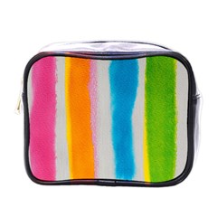 Watercolors Stripes             Mini Toiletries Bag (one Side) by LalyLauraFLM