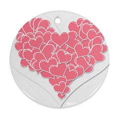 Heart Stripes Symbol Striped Ornament (round) by Nexatart