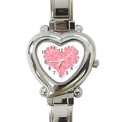 Heart Stripes Symbol Striped Heart Italian Charm Watch by Nexatart