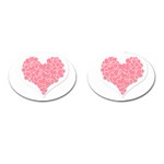 Heart Stripes Symbol Striped Cufflinks (Oval) Front(Pair)