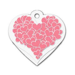 Heart Stripes Symbol Striped Dog Tag Heart (one Side) by Nexatart