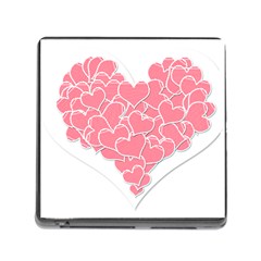 Heart Stripes Symbol Striped Memory Card Reader (square) by Nexatart