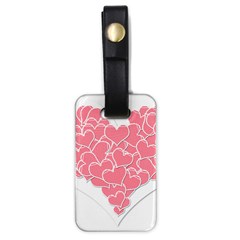 Heart Stripes Symbol Striped Luggage Tags (one Side)  by Nexatart