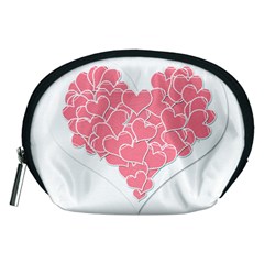 Heart Stripes Symbol Striped Accessory Pouches (medium)  by Nexatart