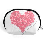 Heart Stripes Symbol Striped Accessory Pouches (Medium)  Front