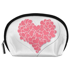 Heart Stripes Symbol Striped Accessory Pouches (large)  by Nexatart