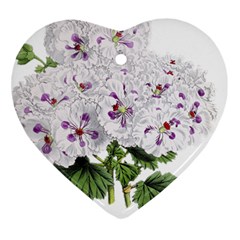 Flower Plant Blossom Bloom Vintage Ornament (heart) by Nexatart