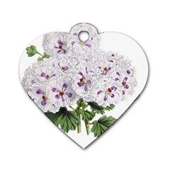 Flower Plant Blossom Bloom Vintage Dog Tag Heart (one Side) by Nexatart