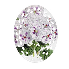 Flower Plant Blossom Bloom Vintage Oval Filigree Ornament (two Sides) by Nexatart