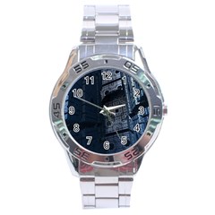 Graphic Design Background Stainless Steel Analogue Watch by Nexatart