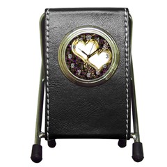 Lover Romantic Couple Apart Pen Holder Desk Clocks by Nexatart