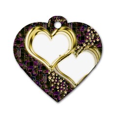 Lover Romantic Couple Apart Dog Tag Heart (two Sides) by Nexatart