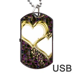 Lover Romantic Couple Apart Dog Tag Usb Flash (one Side) by Nexatart