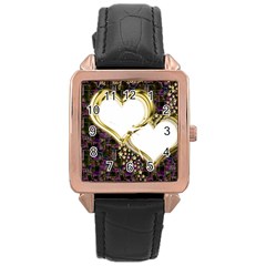 Lover Romantic Couple Apart Rose Gold Leather Watch  by Nexatart