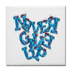 Sport Crossfit Fitness Gym Never Give Up Tile Coasters by Nexatart