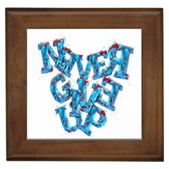 Sport Crossfit Fitness Gym Never Give Up Framed Tiles