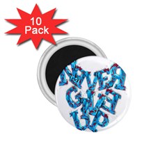 Sport Crossfit Fitness Gym Never Give Up 1.75  Magnets (10 pack) 