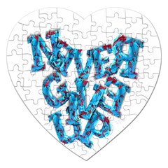 Sport Crossfit Fitness Gym Never Give Up Jigsaw Puzzle (Heart)