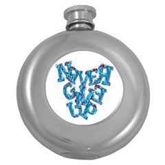 Sport Crossfit Fitness Gym Never Give Up Round Hip Flask (5 oz)