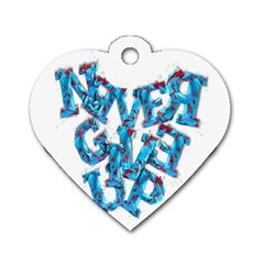 Sport Crossfit Fitness Gym Never Give Up Dog Tag Heart (One Side)