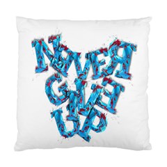 Sport Crossfit Fitness Gym Never Give Up Standard Cushion Case (two Sides) by Nexatart