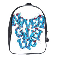 Sport Crossfit Fitness Gym Never Give Up School Bags(large)  by Nexatart