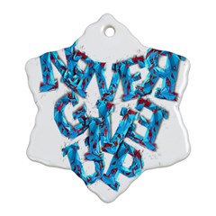 Sport Crossfit Fitness Gym Never Give Up Snowflake Ornament (Two Sides)