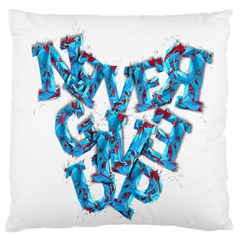 Sport Crossfit Fitness Gym Never Give Up Large Cushion Case (one Side) by Nexatart