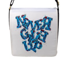 Sport Crossfit Fitness Gym Never Give Up Flap Messenger Bag (l)  by Nexatart