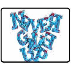 Sport Crossfit Fitness Gym Never Give Up Double Sided Fleece Blanket (Medium) 