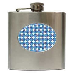 Geometric Dots Pattern Rainbow Hip Flask (6 Oz) by Nexatart